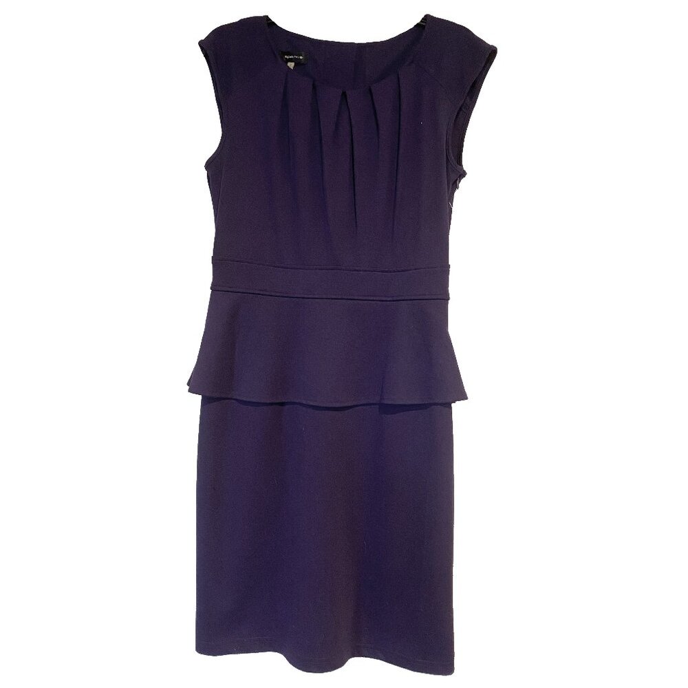 Spense Peplum Waist Dress, Solid Purple, Size 8 - NWT